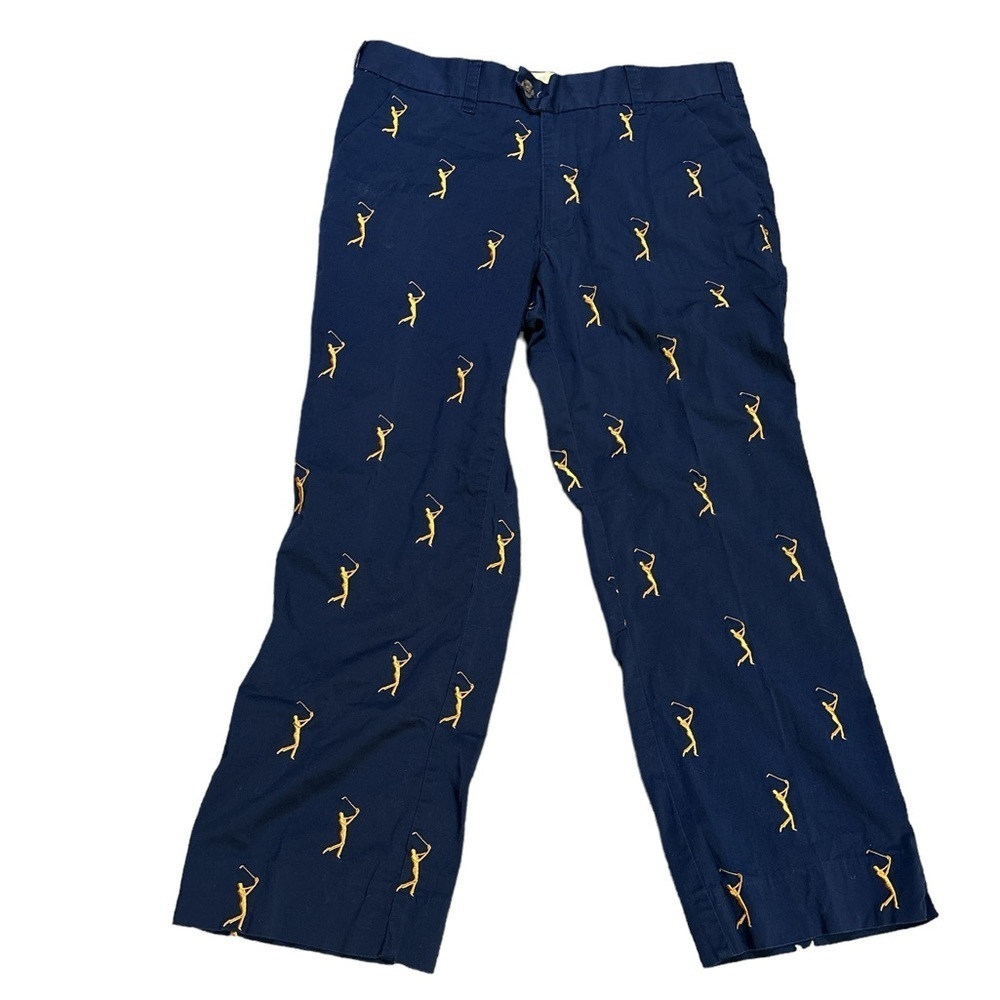 Loudmouth The Players Golfer Print Pants Blue and Gold Size‎ 32x26
